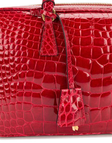 prada red alligator handbag|Prada Alligator Handle Bag .